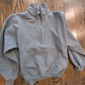 Aritzia Gray Half-Zip Sweatshirt